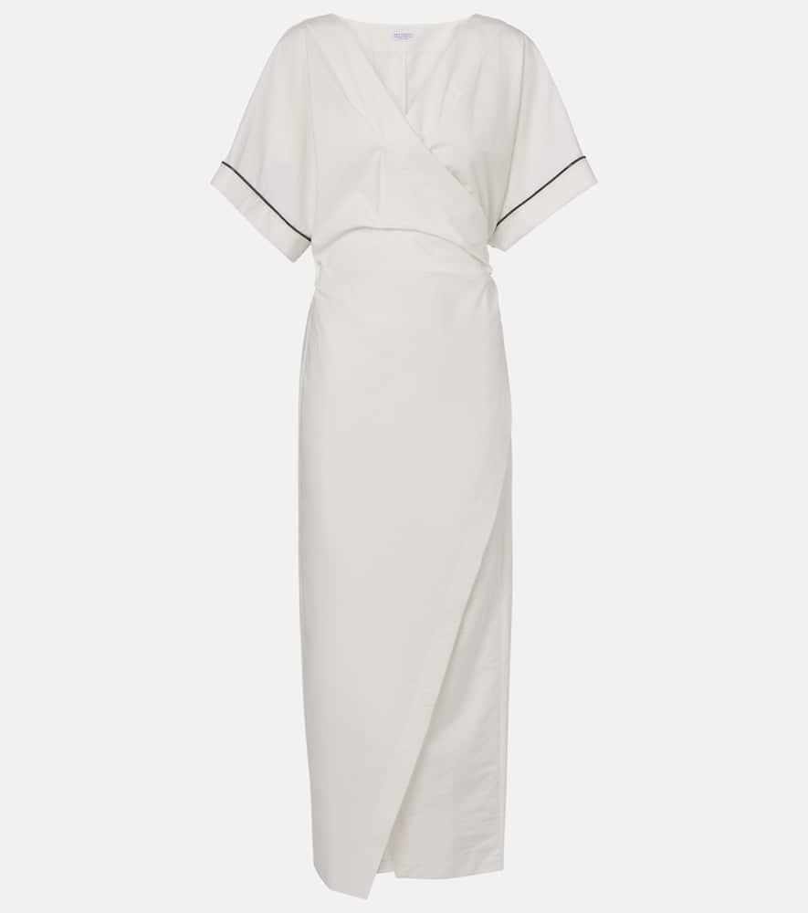 Monili cotton-blend wrap dress