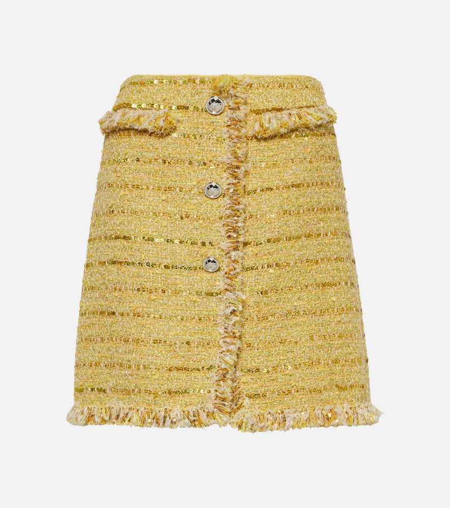 Giambattista Valli Fringed bouclé miniskirt