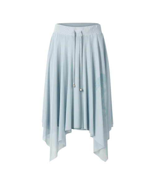 MESH LAYERED SKIRT BLUE