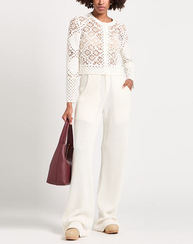 Woman Pants Off white Size S Linen, Cotton, Nylon