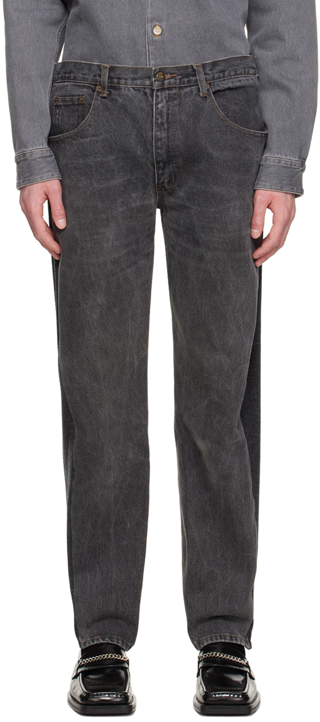 Gray Jeanfront Pants