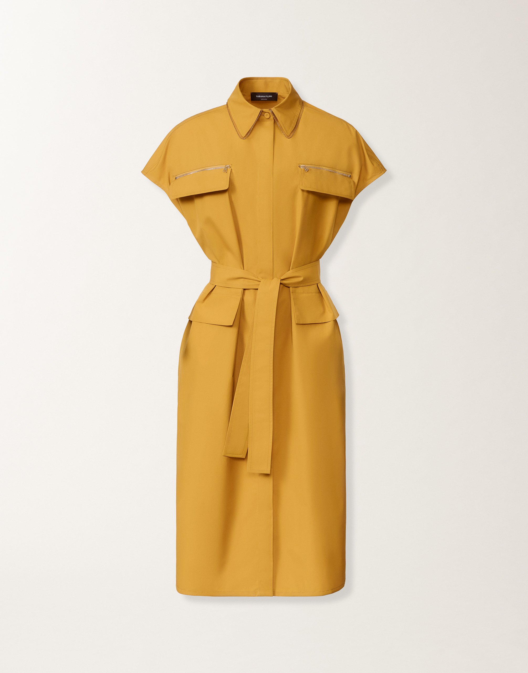 Sahariana dress in mustard poplin