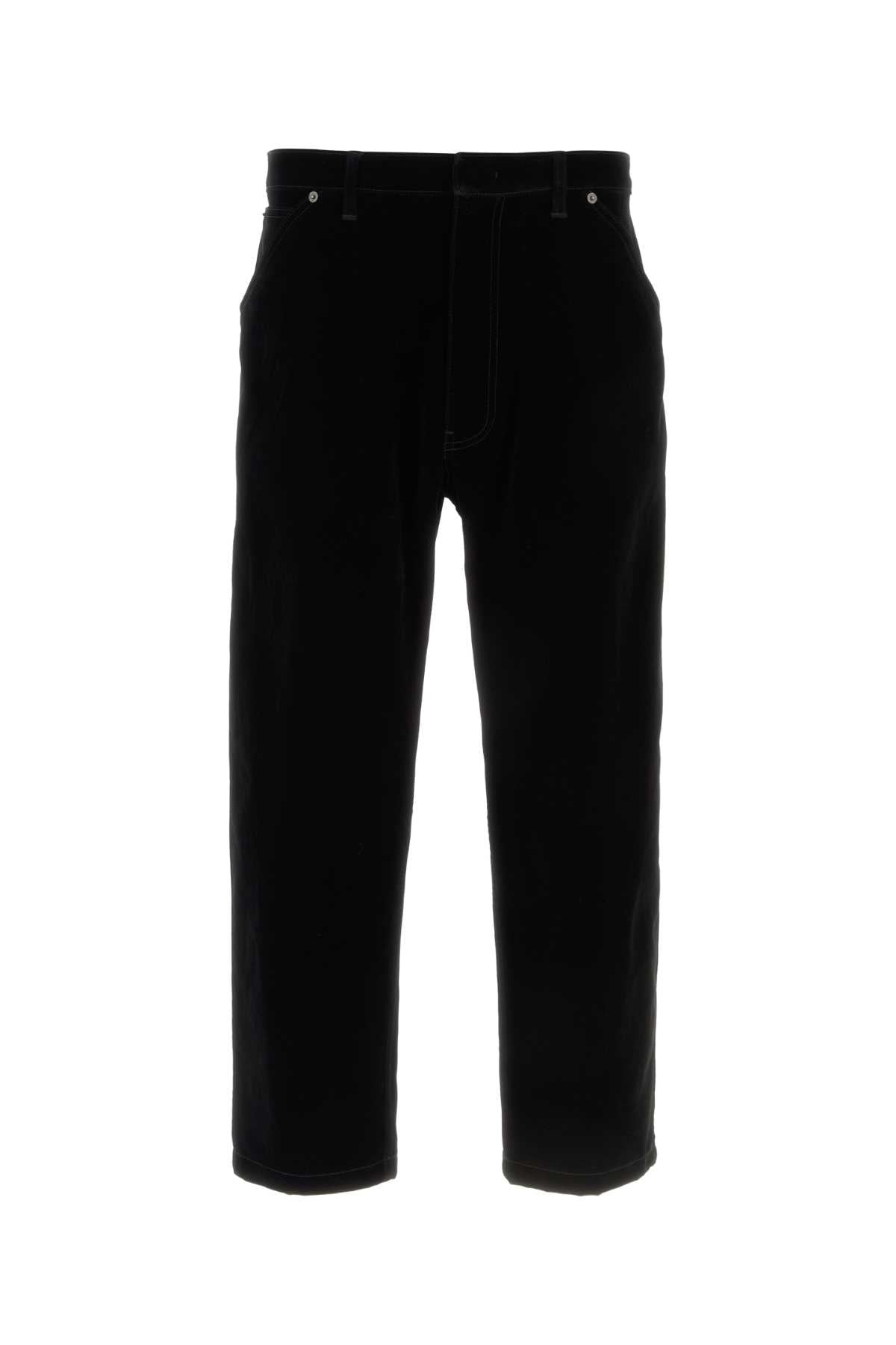 Velvet Denim Trousers — Black