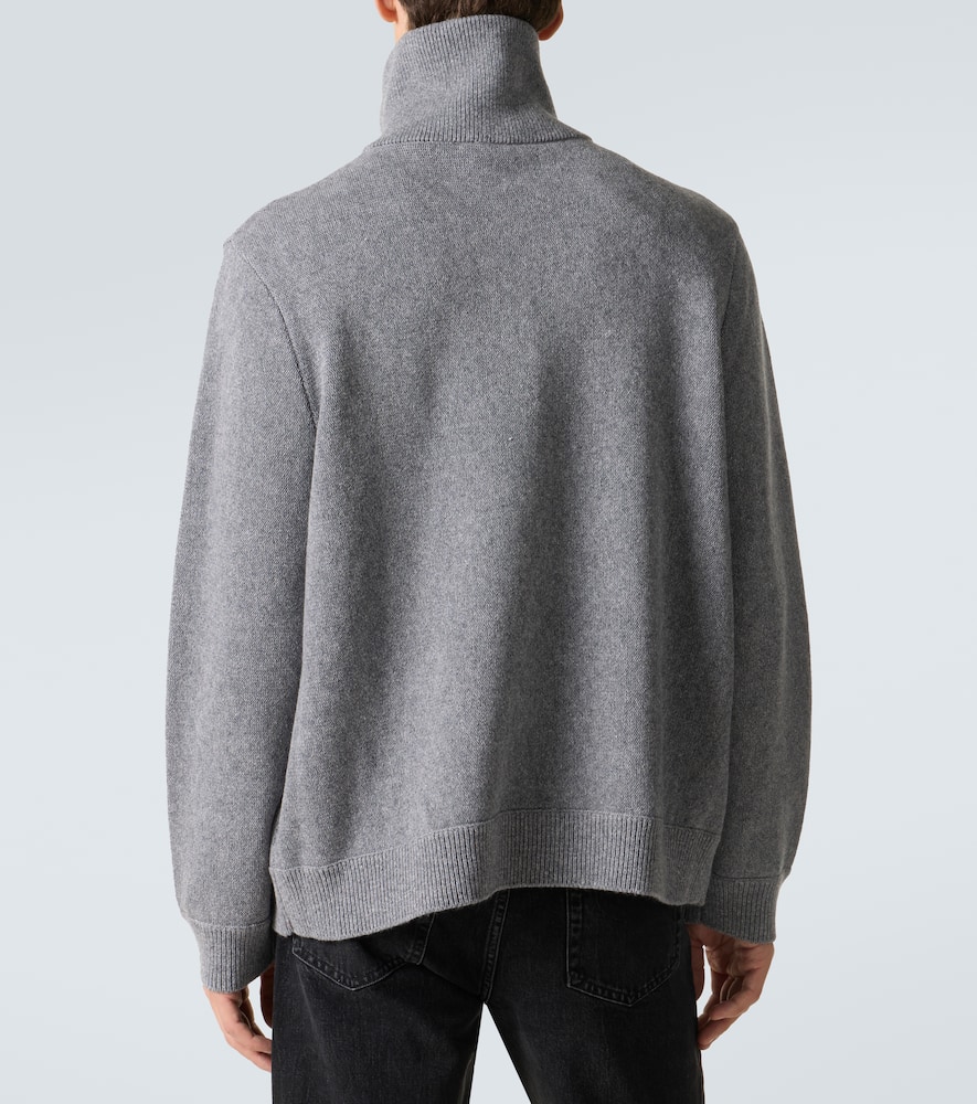 Wool and cotton half-zip sweater