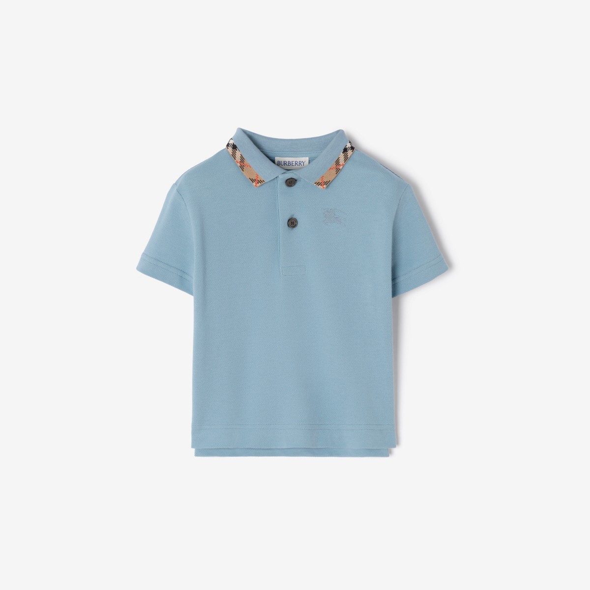 Childrens Check Collar Cotton Polo Shirt , Size: 6M
