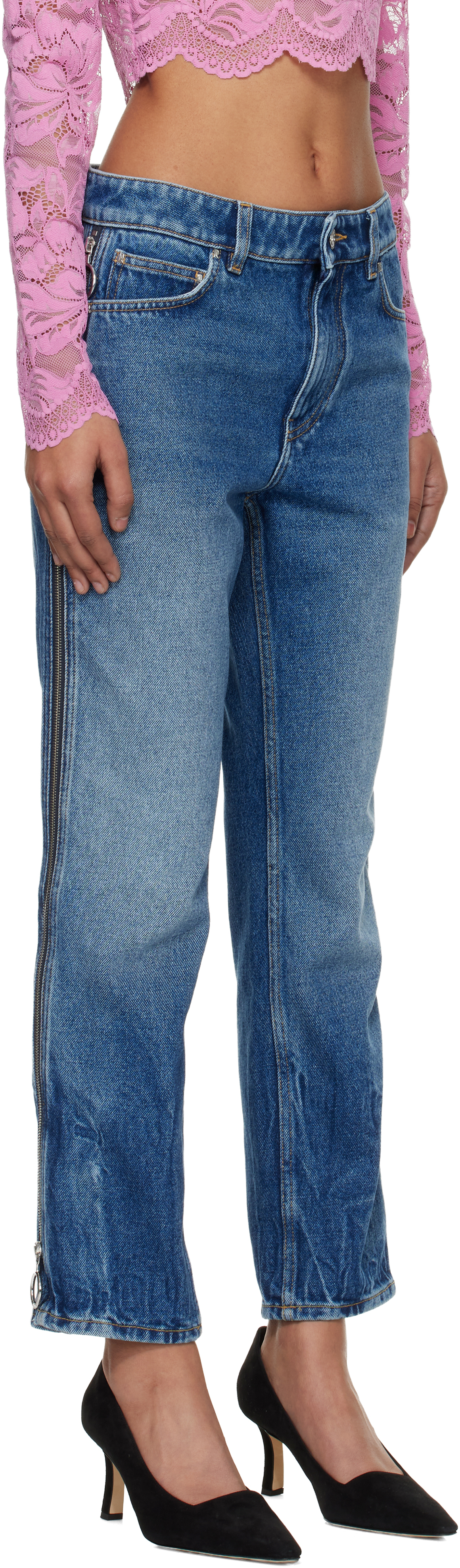 Blue Zip Jeans
