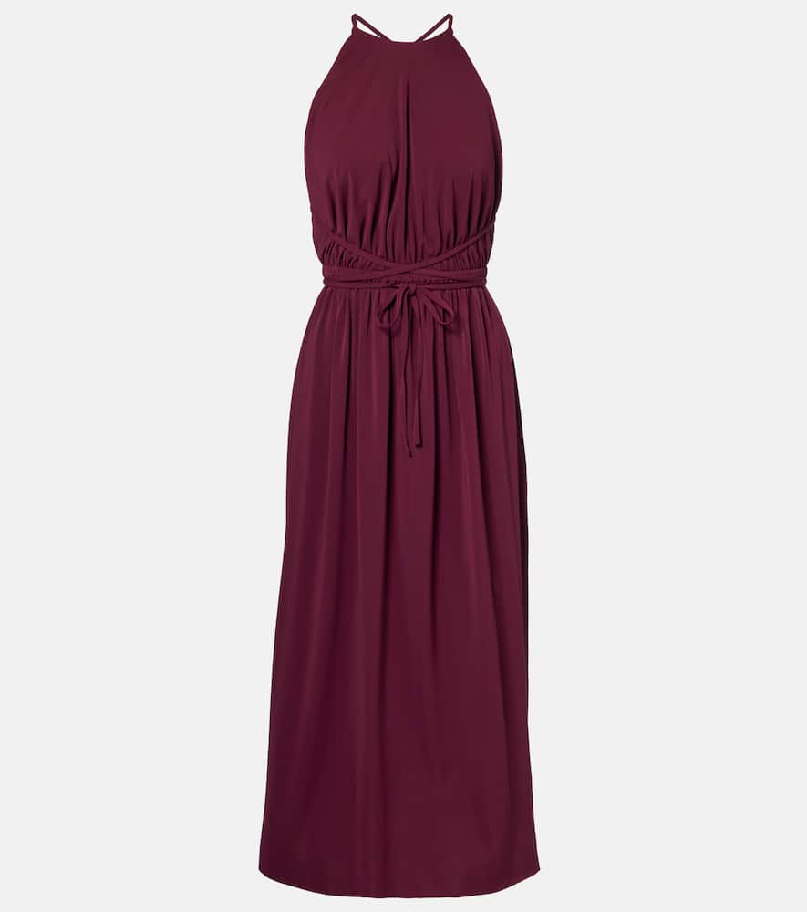 Ines halterneck jersey midi dress