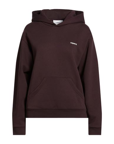 Woman Sweatshirt Chocolate brown Size S Cotton, Polyester