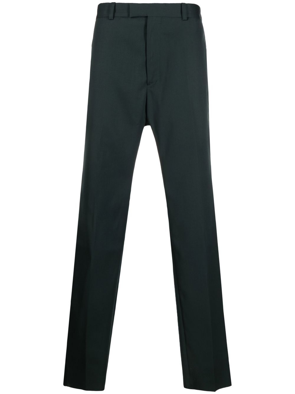 Contrast-stitching straight-leg trousers - Green