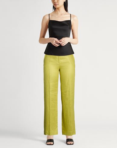 Woman Pants Lime green Size 10 Linen