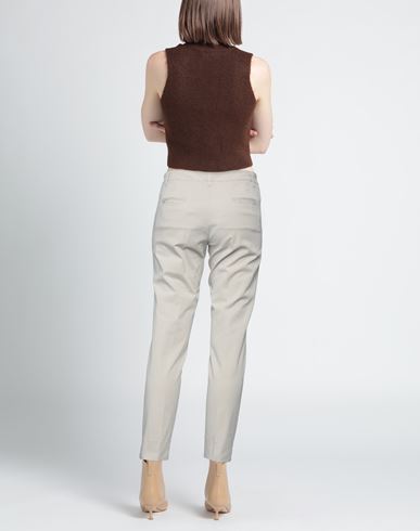Rossopuro Woman Pants Beige Size 12 Cotton, Elastane