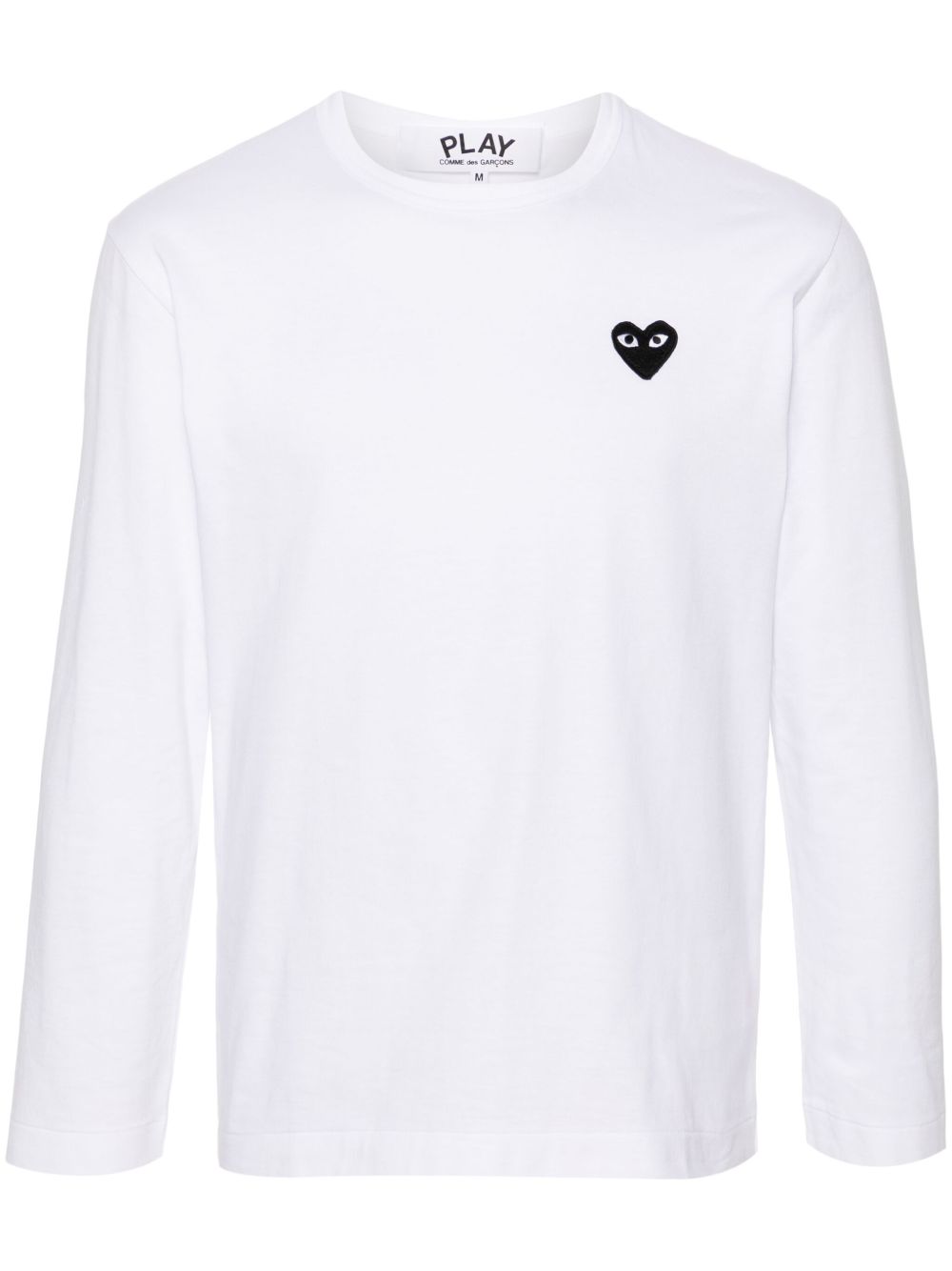 Heart-Embroidered Cotton T-shirt — White