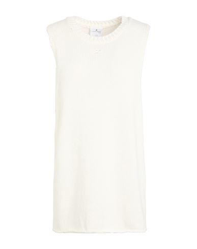 Courrèges Woman Sweater White Size S Cotton, Linen