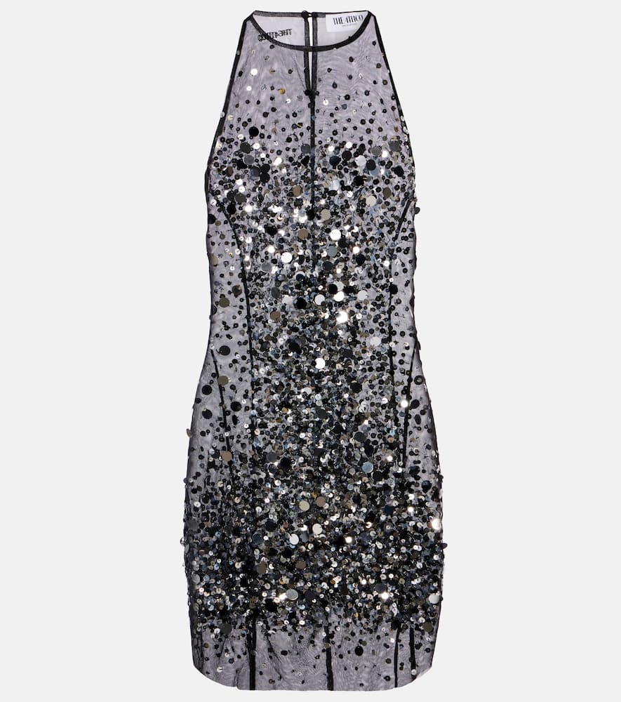 Sequined sheer minidress