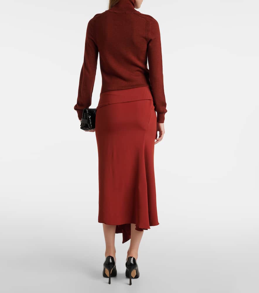 Tie-detail wool midi dress