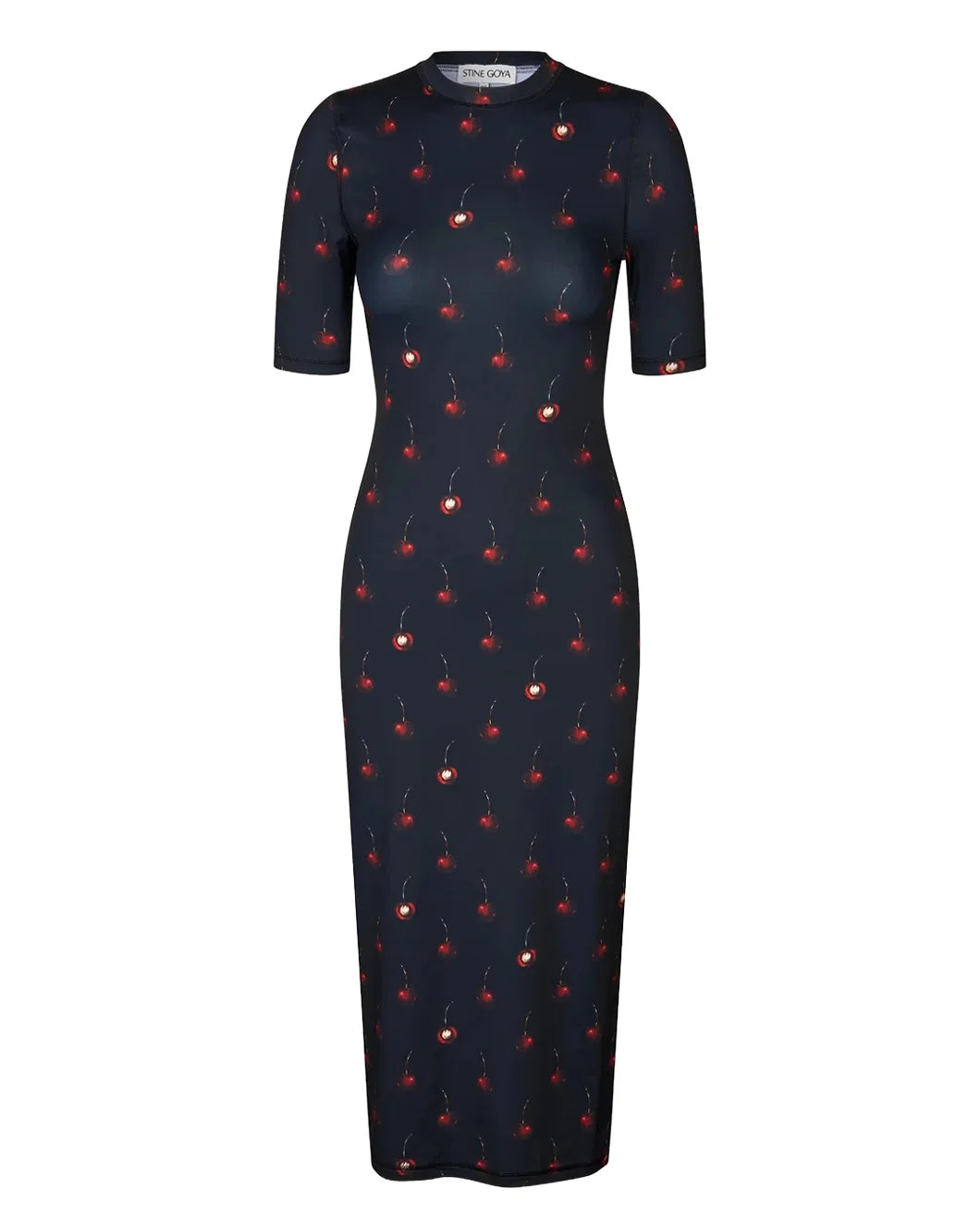 Short Sleeve Crewneck Midi Dress
