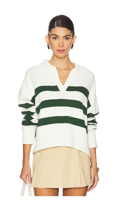 Velvet by Graham & Spencer Lucie Pullover in Green,Cream. - L also in