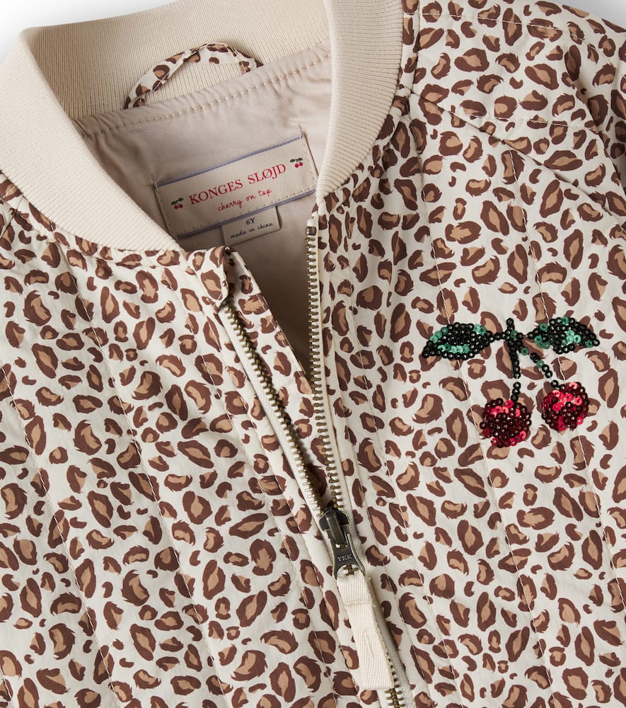 Konges Sløjd Juno leopard-print sequined bomber jacket