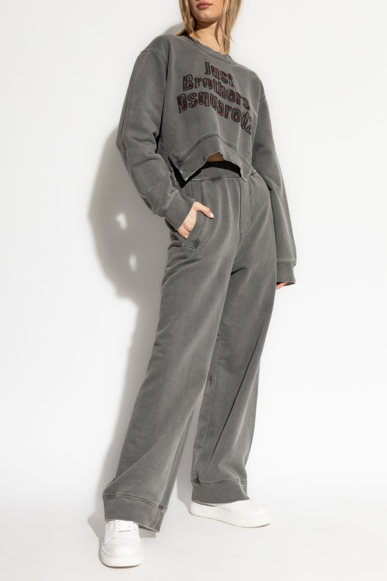 Wide-leg Sweatpants, Women's, Grey