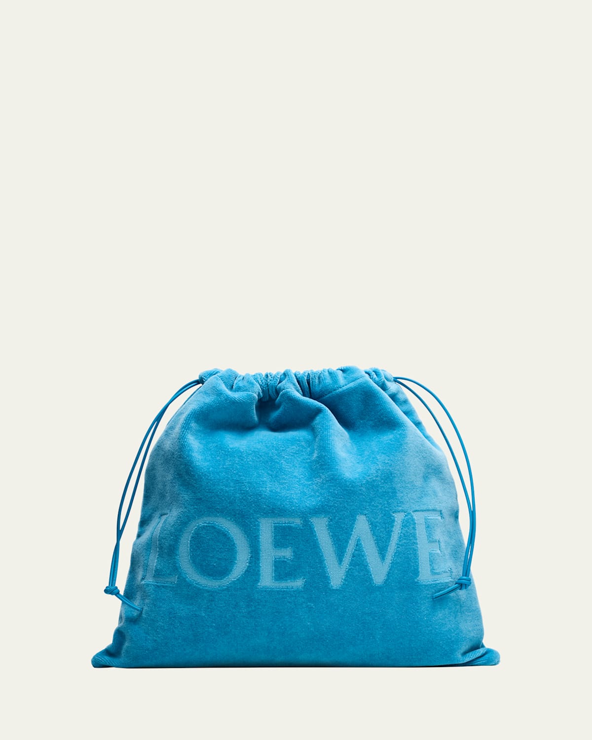 Medium Drawstring Pouch Bag in Terry Cloth