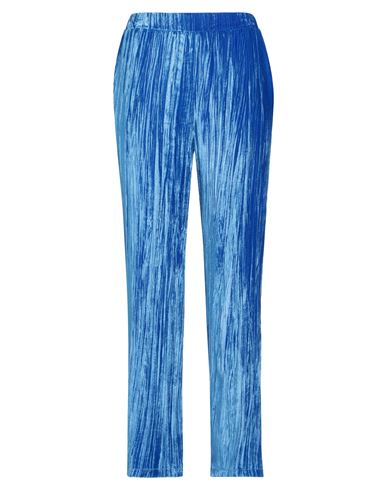Sleep No More Woman Pants Bright blue Size L Viscose, Silk