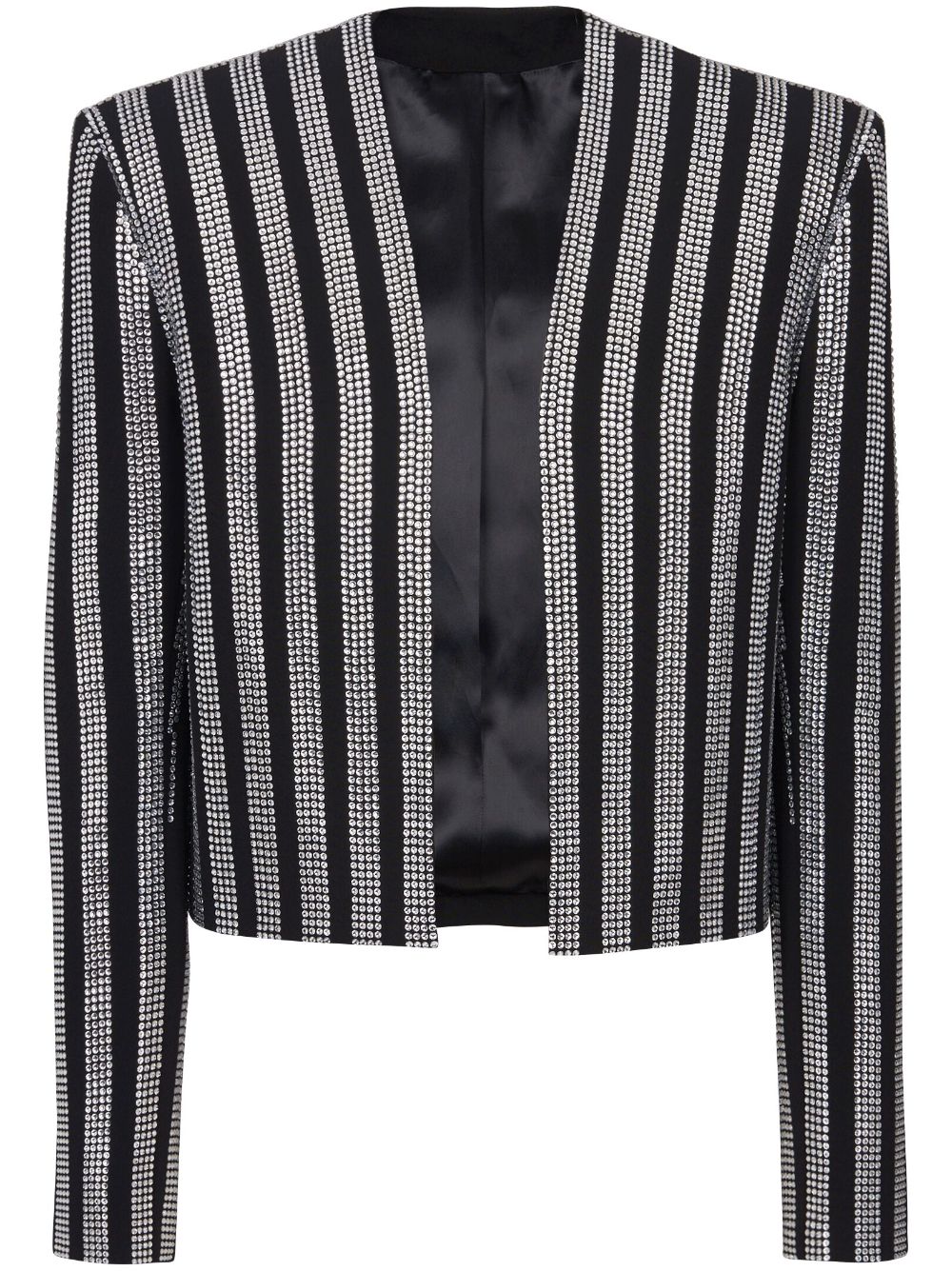 Rhinestone-embellished spencer jacket - Black