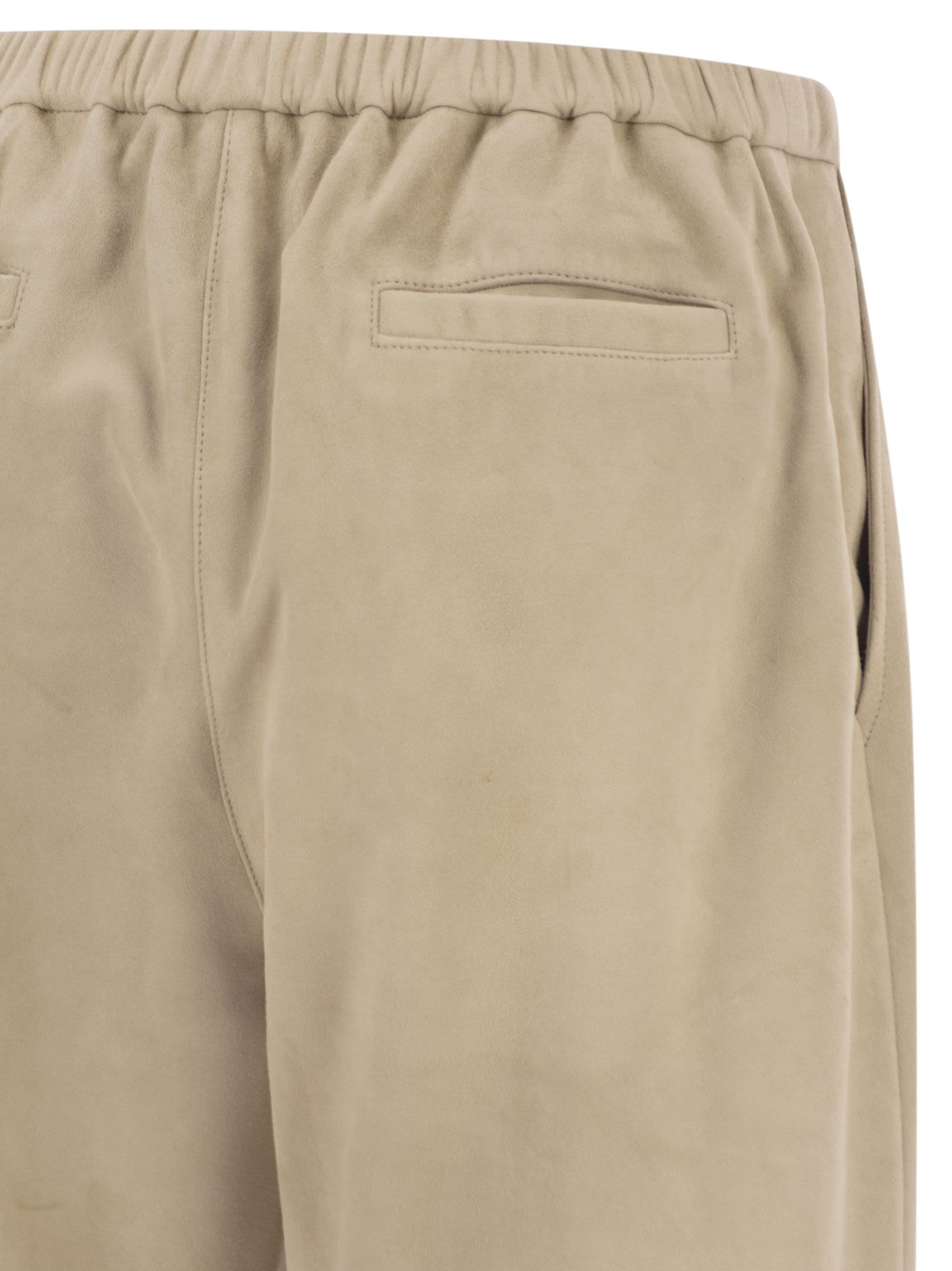 Antonelli Firenze Soft Suede Trousers With Elasticated Waist