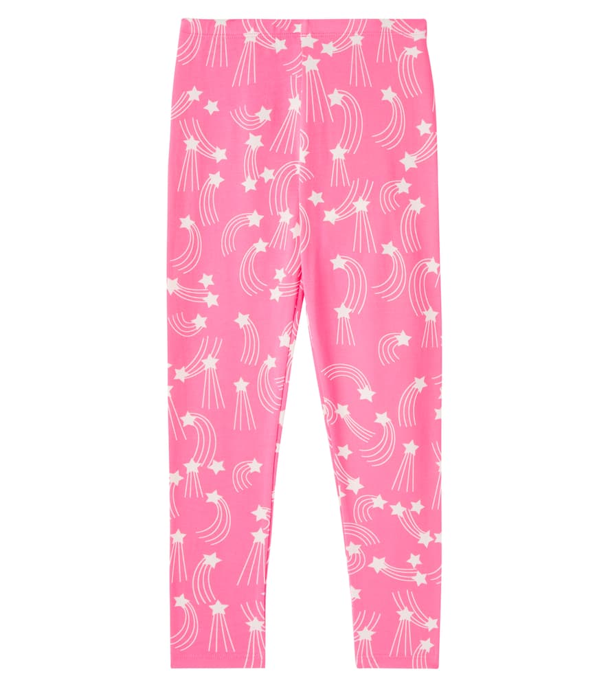 Printed cotton-blend jersey leggings