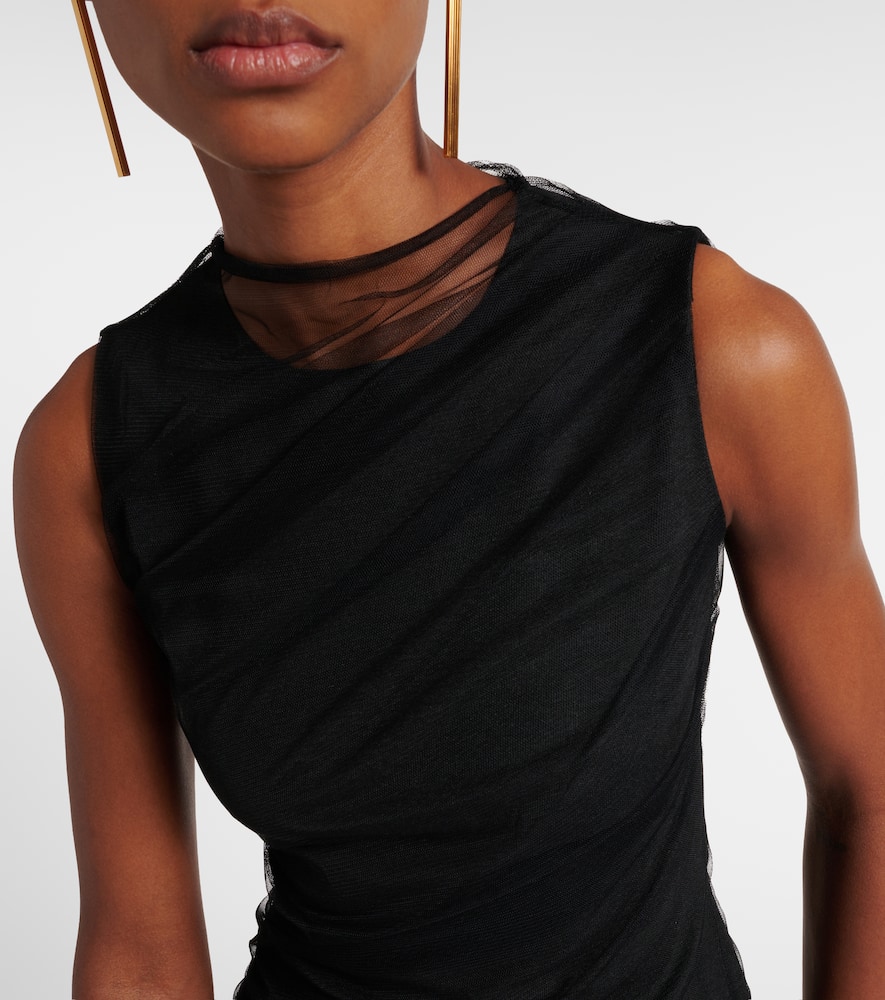 Draped tulle top