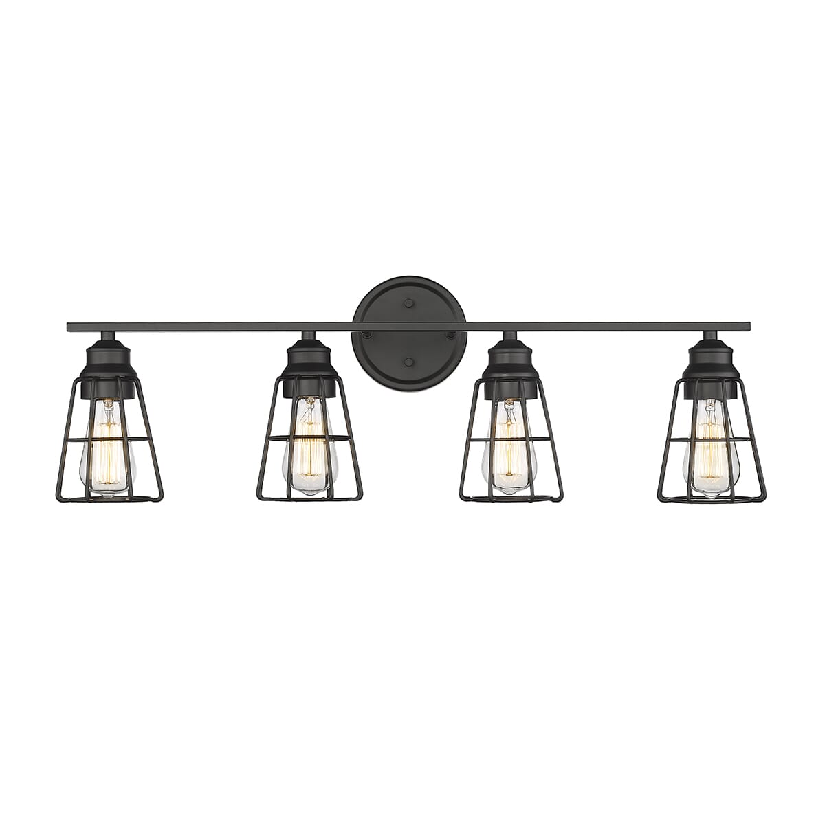 Matte Black Four Light Vanity from the Collection