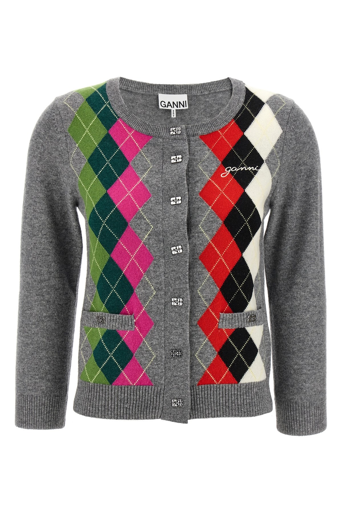 'Grey Check' Cardigan