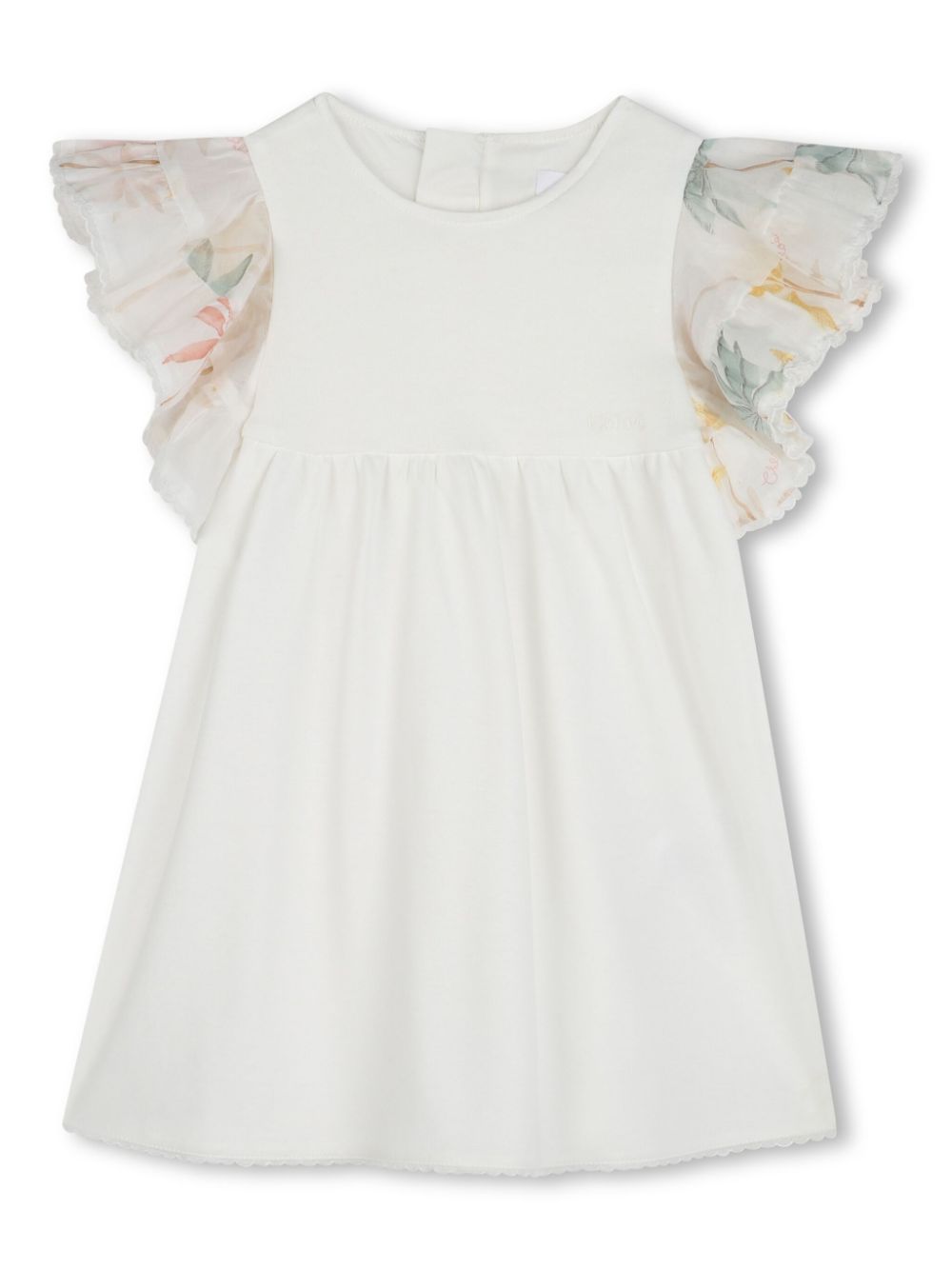 Organic cotton short sleeve dress - White