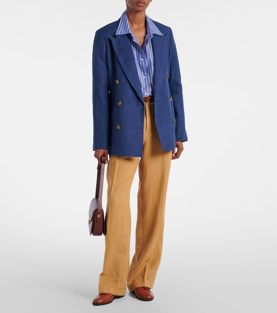 Linen wide-leg pants