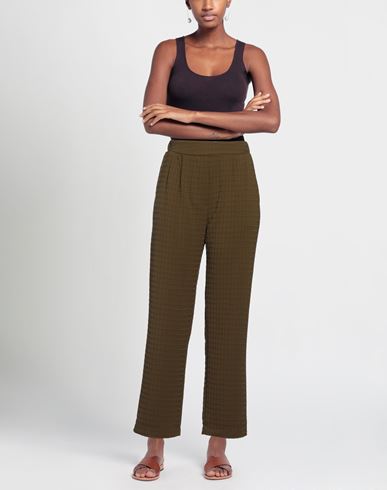 Woman Pants Military green Size L Polyester