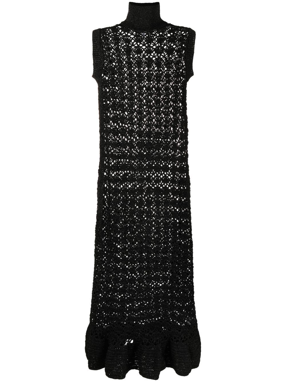High-neck sleeveless dress - Black