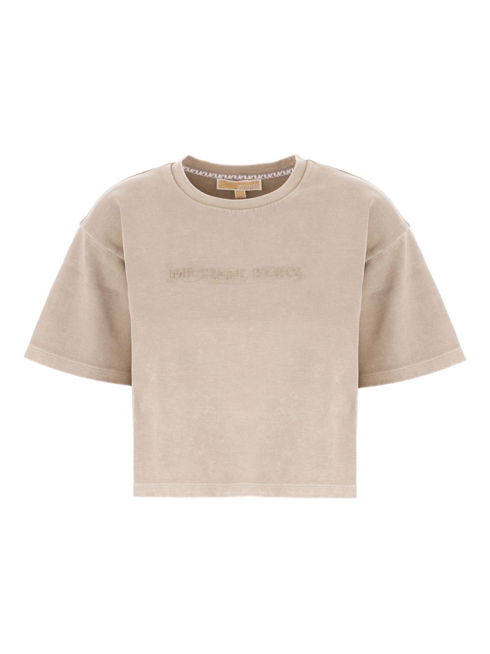 Logo-debossed T-shirt - Neutrals