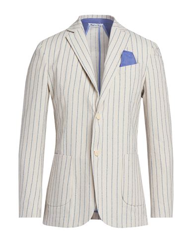 Man Blazer Beige Size 40 Cotton, Polyester