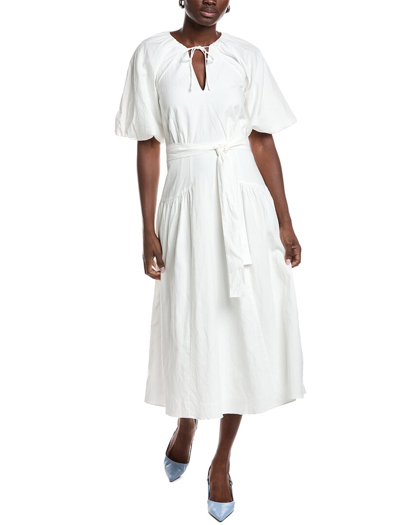 Alice Linen-Blend Puff Sleeve Dress