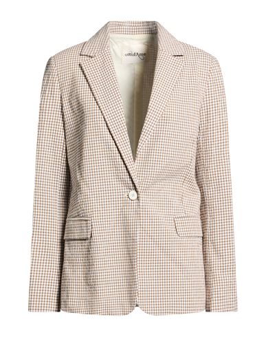 Woman Blazer Light brown Size 4 Cotton, Elastane
