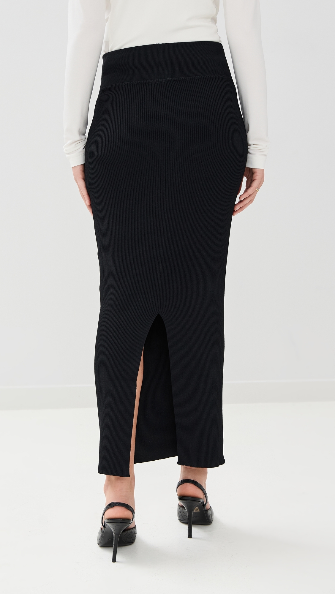 WARDROBE. NYC Matte Column Skirt Black