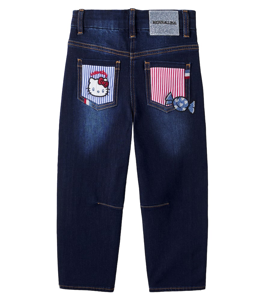X Hello Kitty patchwork straight jeans