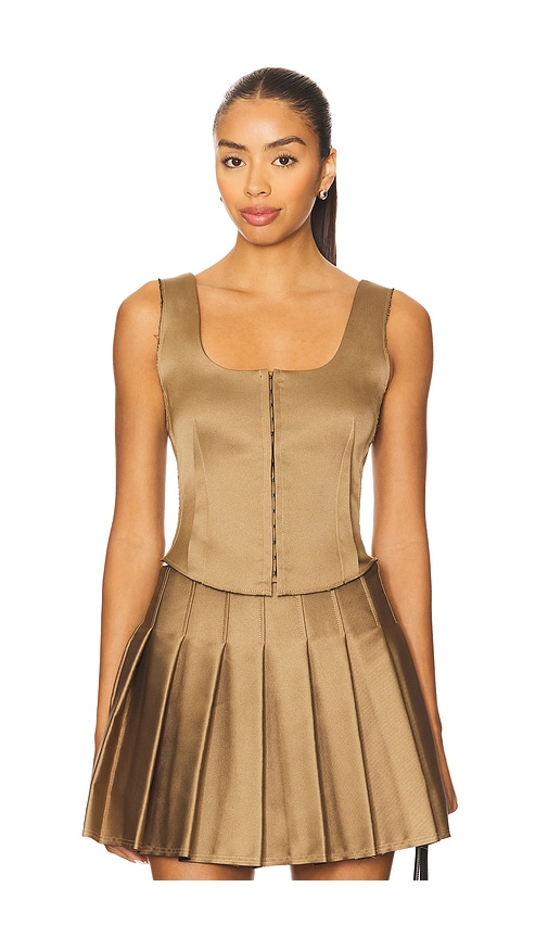 SIMKHAI Carly Top in Bronze Multi. 6 also , 10, 2
