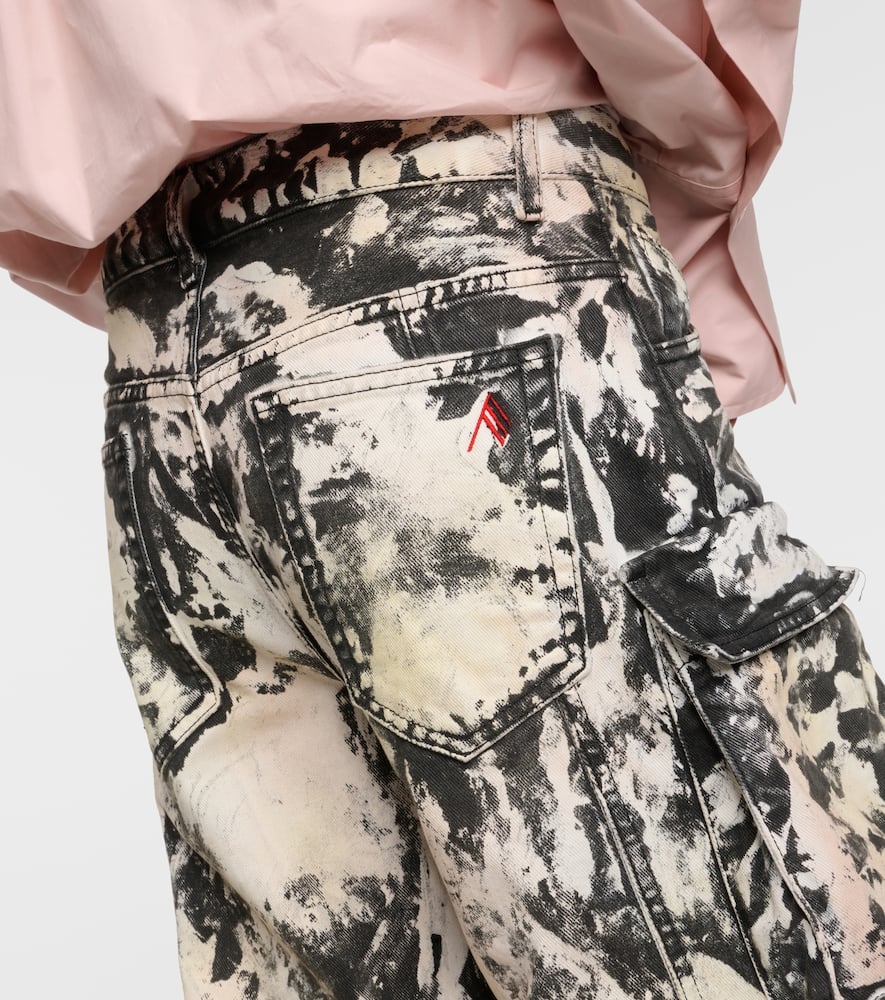 Fern printed mid-rise cargo jeans