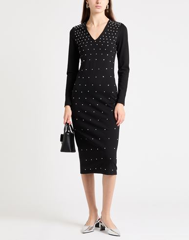Woman Midi dress Black Size M Viscose, Nylon, Elastane