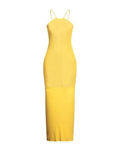 Woman Maxi dress Yellow Size 6 Viscose, Silk