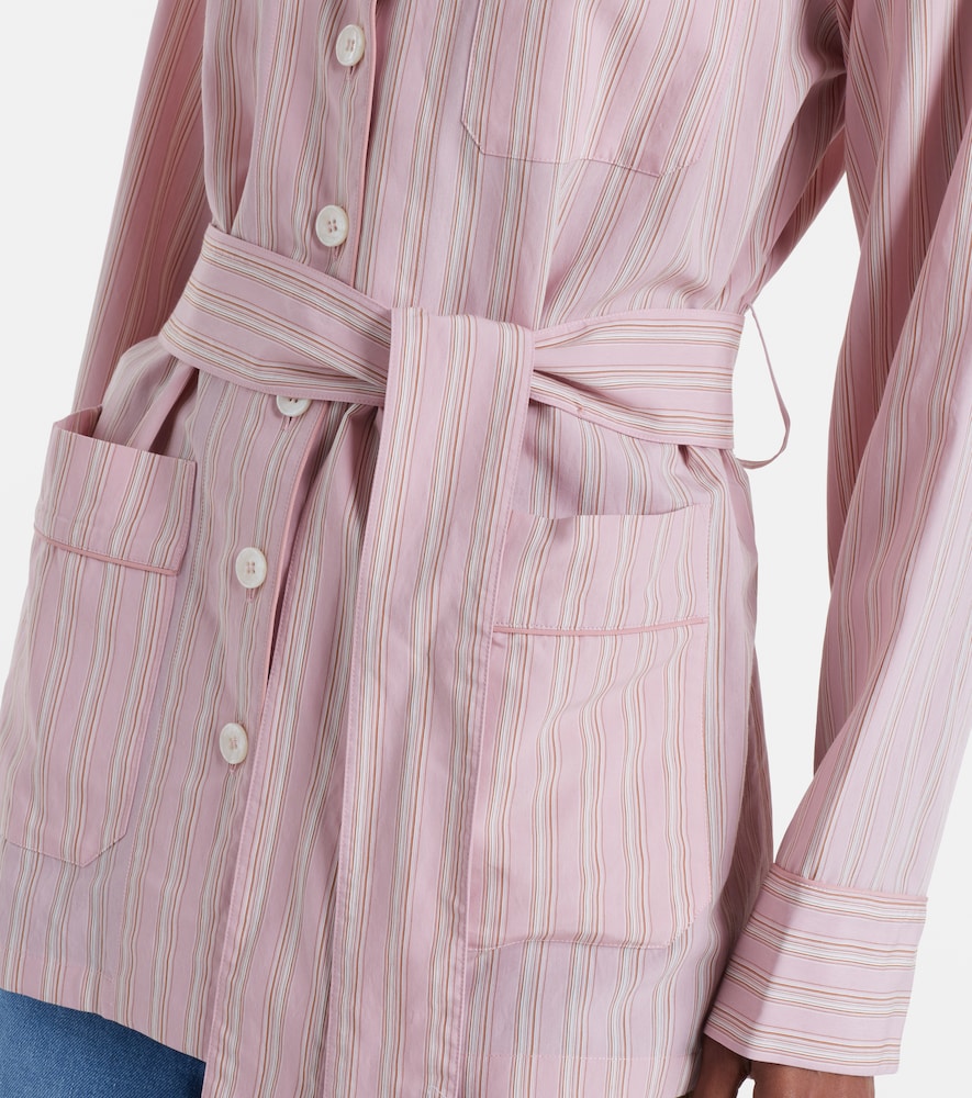 Belted striped shirt