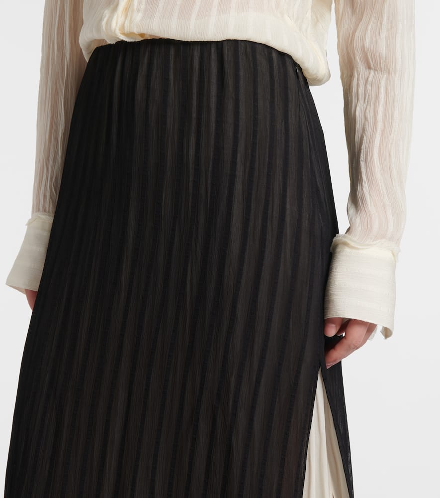 Striped midi skirt