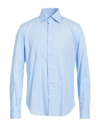 Man Shirt Azure Size 18 Cotton
