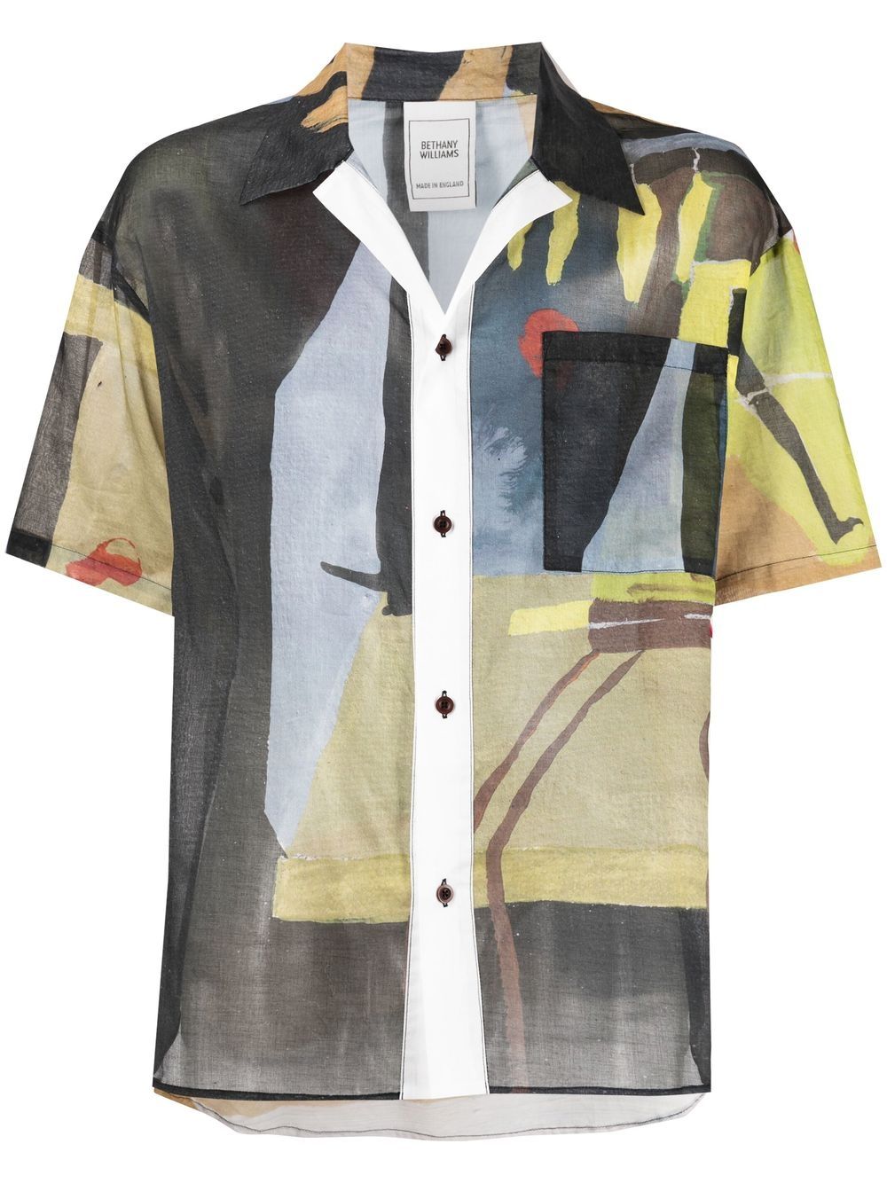 Abstract-print short-sleeve shirt - Blue