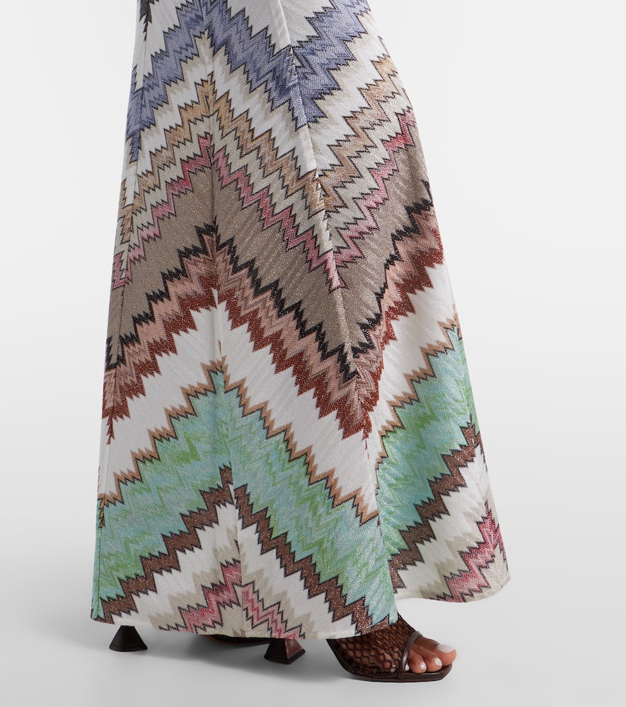 Zigzag lamé maxi dress